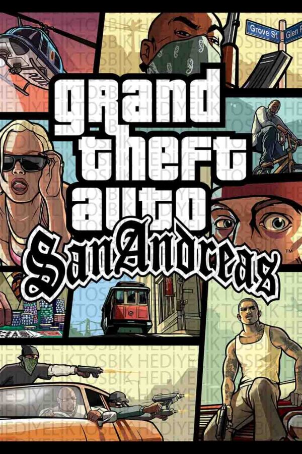 GTA San Andreas – Retro Oyun Temalı Ahşap Poster