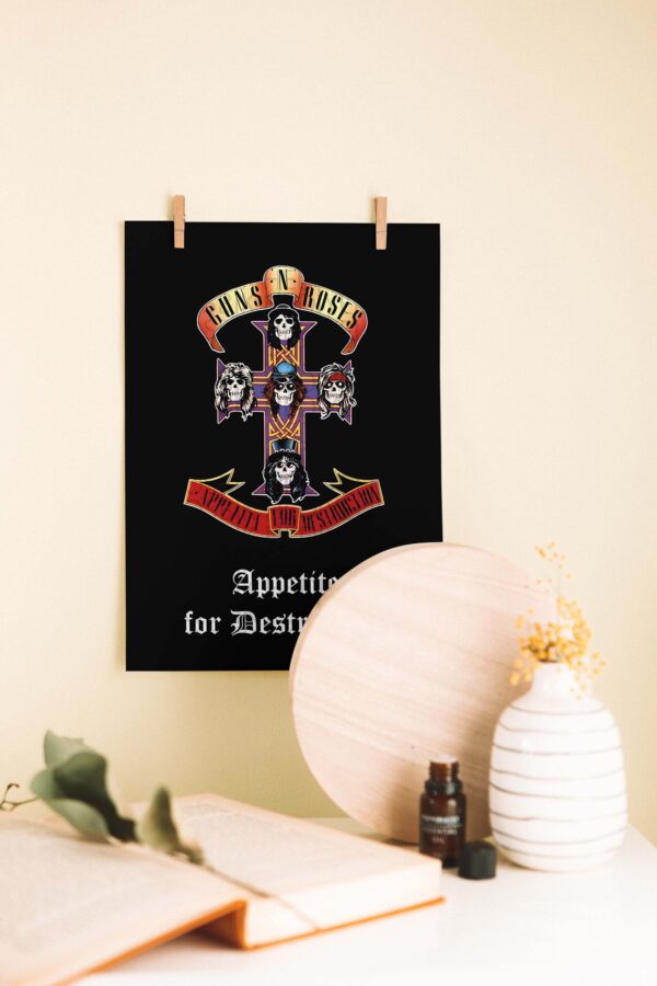 Guns N’ Roses – Appetite for Destruction Albüm Kapak Tasarımlı Ahşap Poster