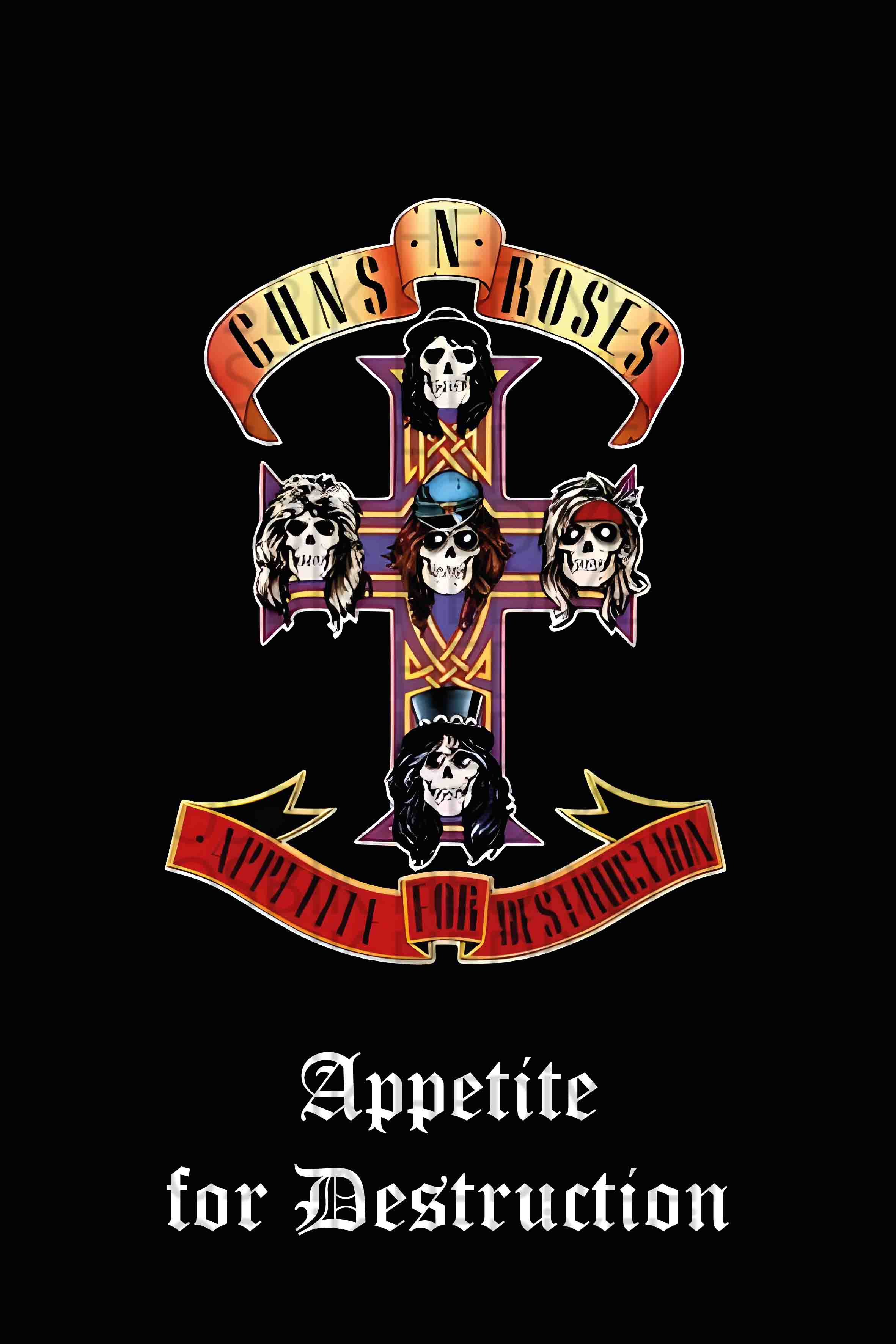 Guns N' Roses – Appetite for Destruction Albüm Kapak Tasarımlı Ahşap Poster