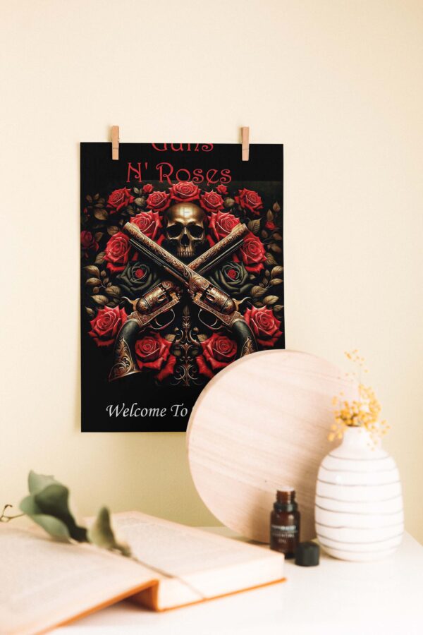 Guns N’ Roses – Welcome to the Jungle Albüm Temalı Gotik Ahşap Poster