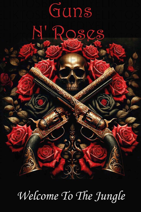 Guns N’ Roses – Welcome to the Jungle Albüm Temalı Gotik Ahşap Poster