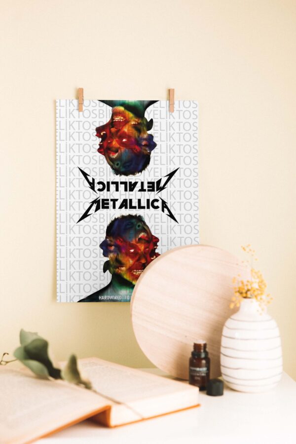 Metallica – Hardwired… to Self-Destruct Albüm Kapak Tasarımlı Ahşap Poster