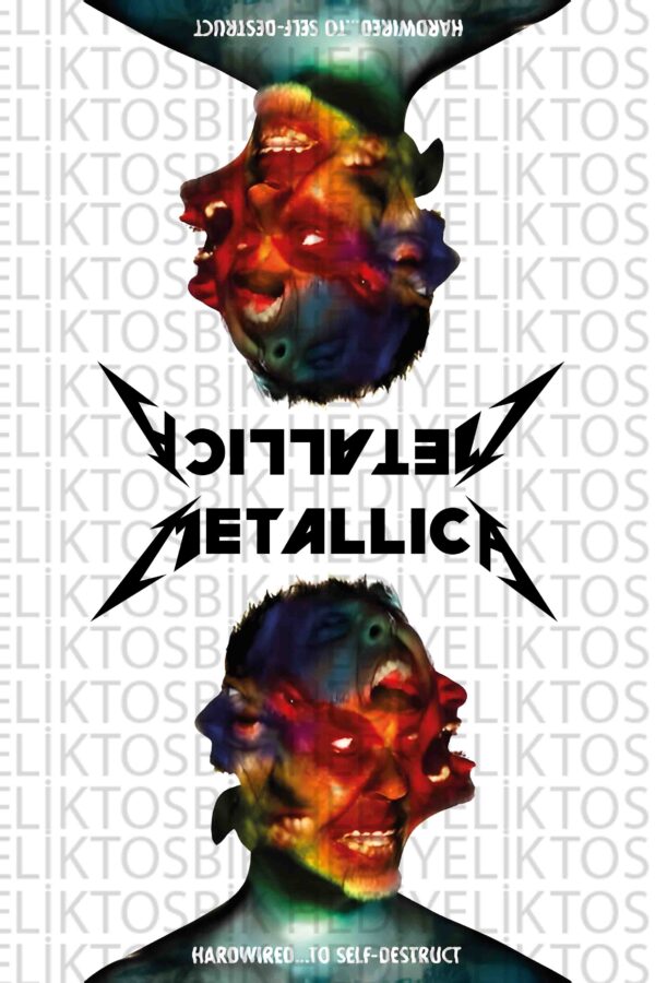 Metallica – Hardwired… to Self-Destruct Albüm Kapak Tasarımlı Ahşap Poster