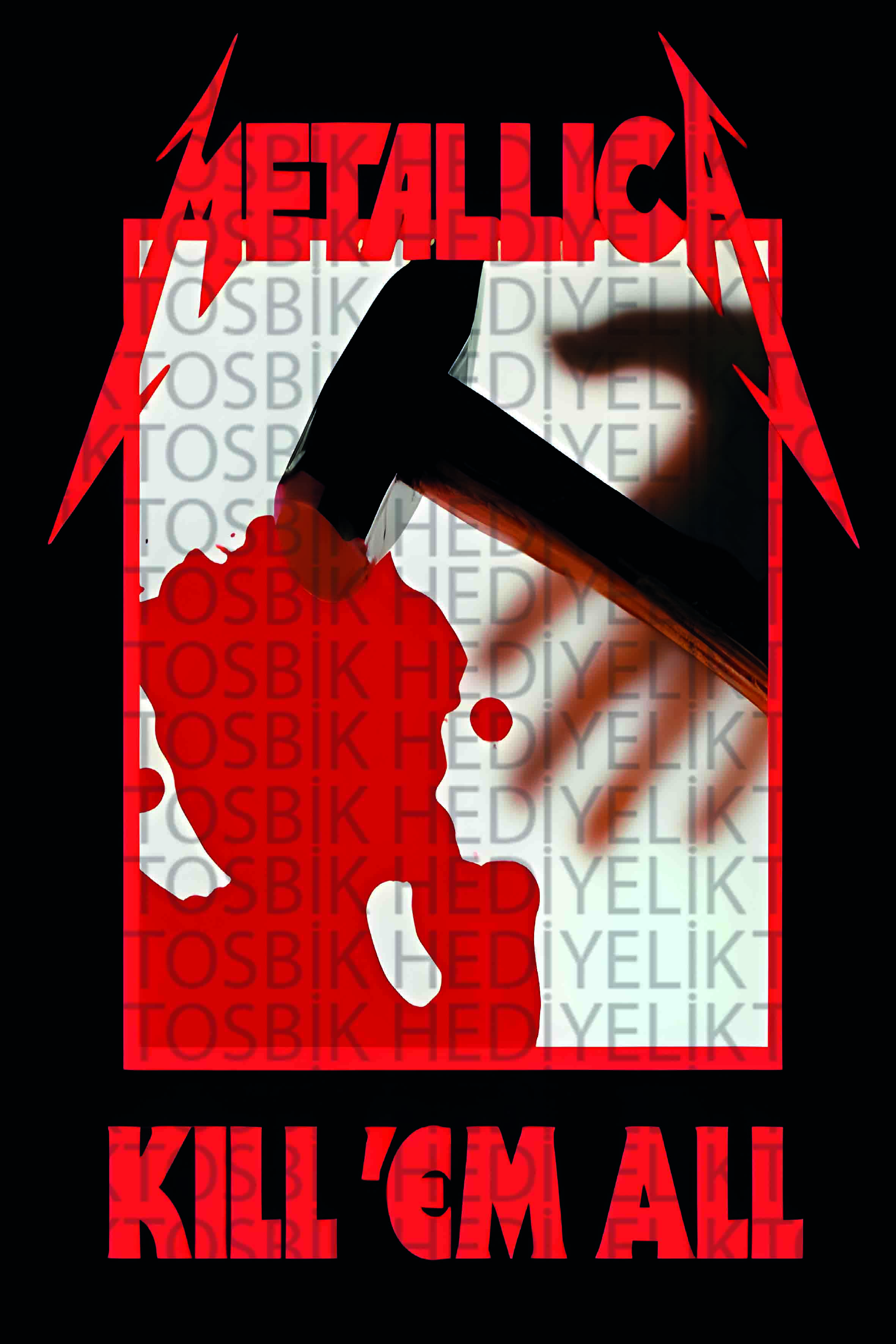 Metallica “Kill 'Em All” Albüm Kapak Tasarımlı Dekoratif Ahşap Poster