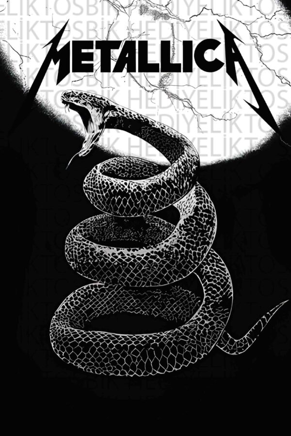 Metallica – Black Album Yılan Temalı Ahşap Poster