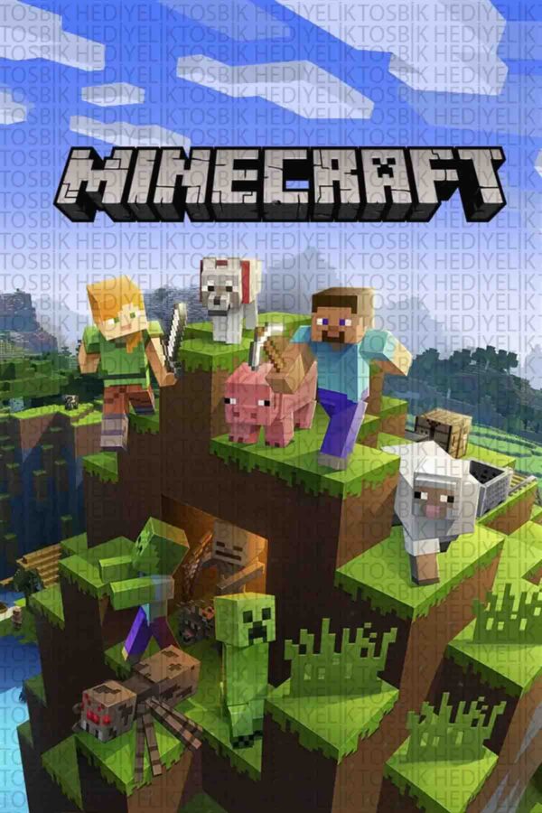 Minecraft Dünyası – Oyun Temalı Dekoratif Ahşap Poster