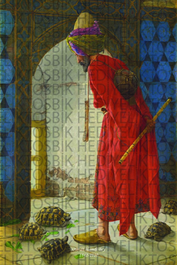 Kaplumbağa Terbiyecisi – Osman Hamdi Bey Ahşap Poster