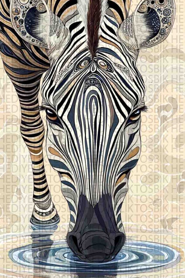 Zebra Desen – Modern Stil Dekoratif Ahşap Poster