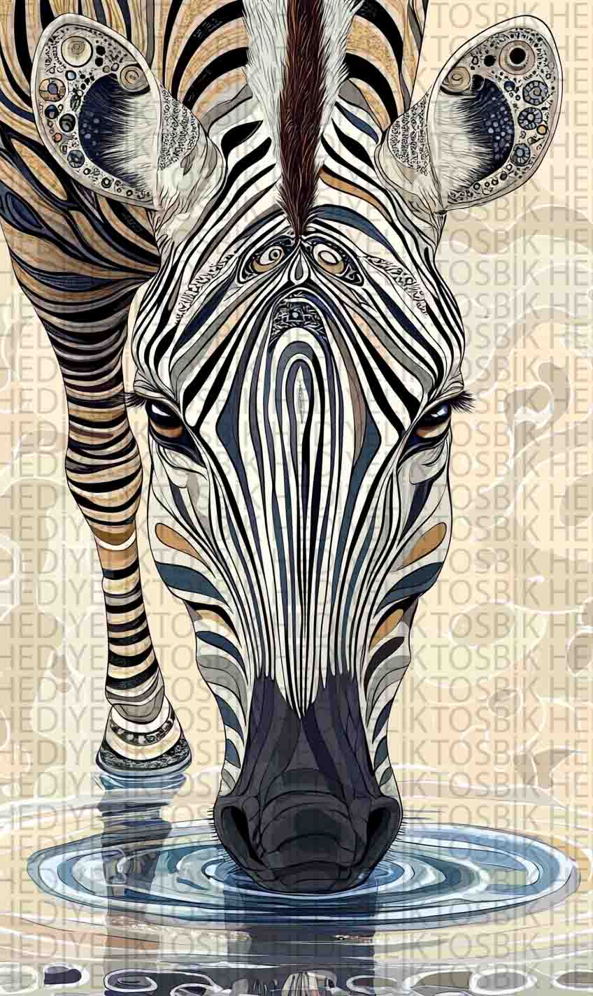 Zebra Desen – Modern Stil Dekoratif Ahşap Poster