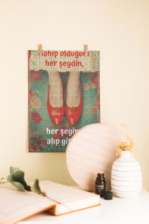 Sahip Olduğum Her Şeydin – Duygusal Mesajlı Retro Ahşap Poster