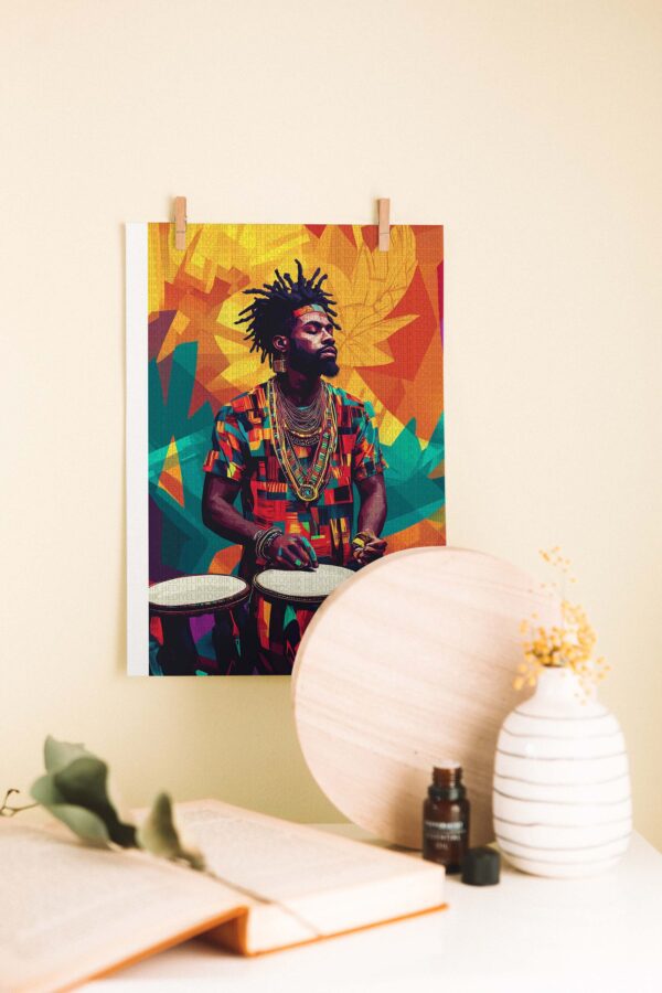 Afrika Ruhu – Ritim ve Renk Temalı Dekoratif Ahşap Poster