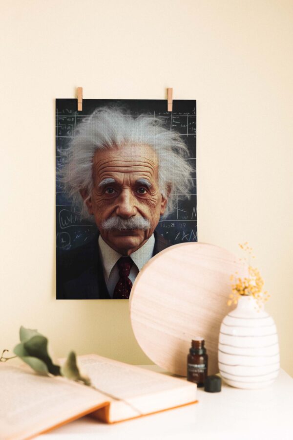 Zekânın Yüzü – Albert Einstein Portresi Ahşap Poster