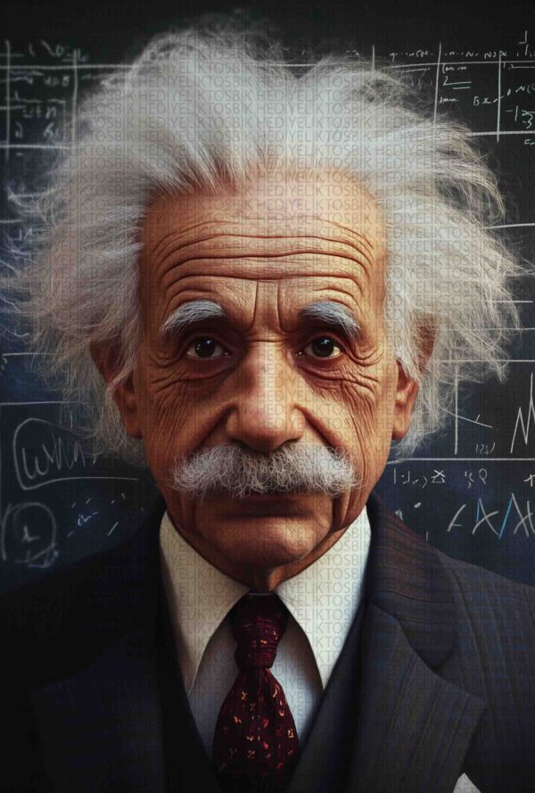 Zekânın Yüzü – Albert Einstein Portresi Ahşap Poster