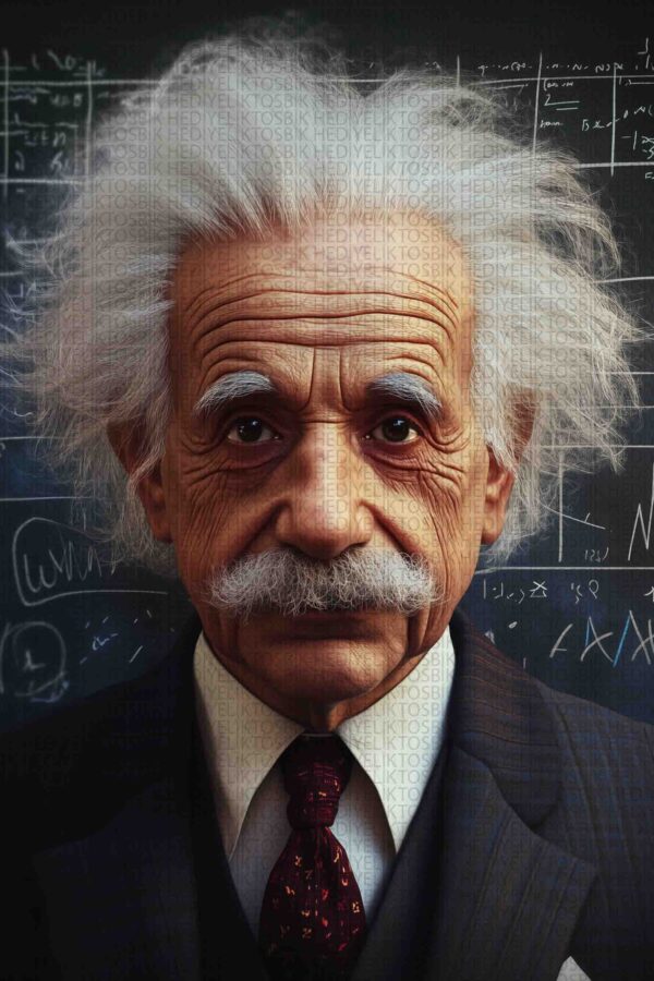 Zekânın Yüzü – Albert Einstein Portresi Ahşap Poster