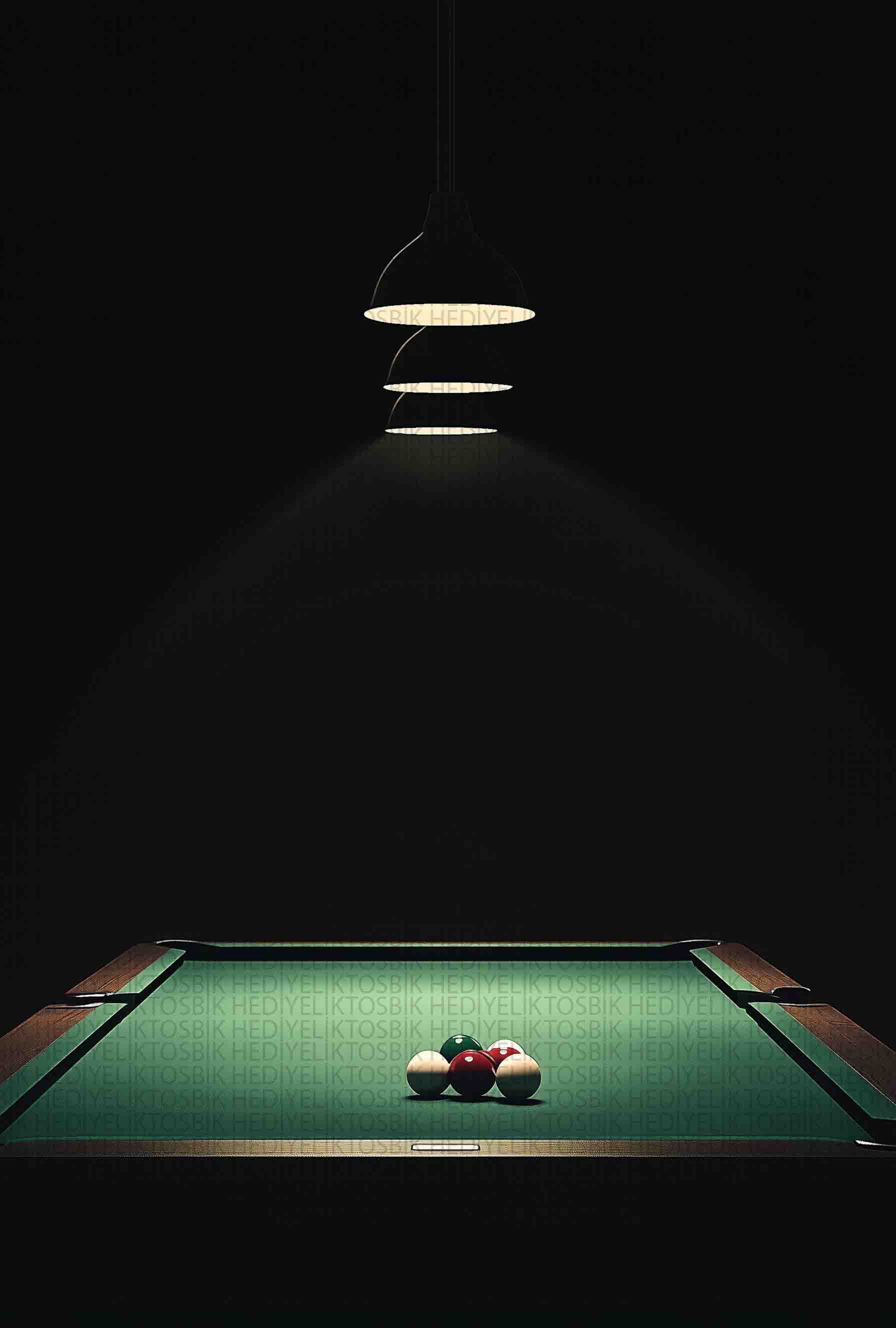 Bilardo Masası Temalı Minimalist Dekoratif Ahşap Poster