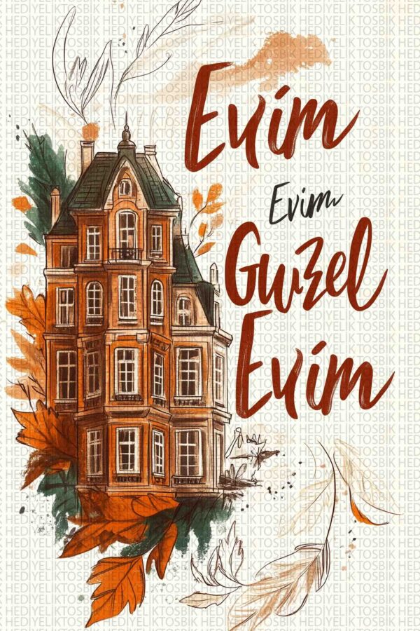 Evim Güzel Evim Yazılı Ahşap Poster