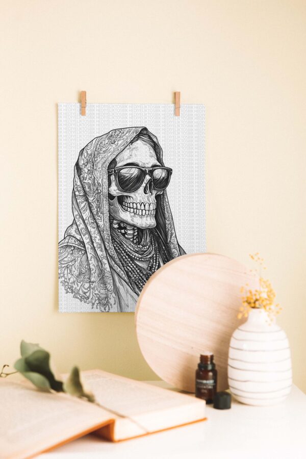 Etnik Ruhlu İskelet – Gotik ve Stil Sahibi Ahşap Poster