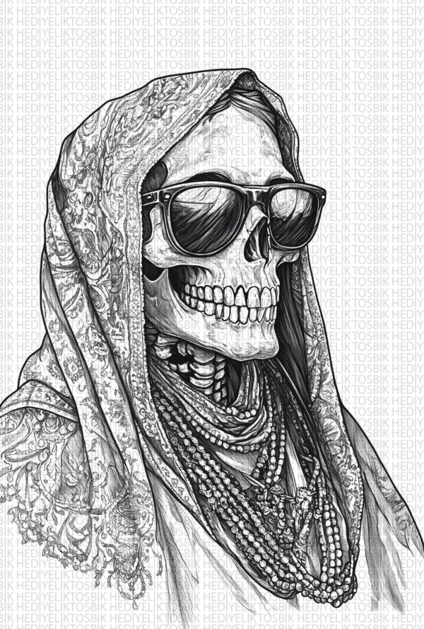 Etnik Ruhlu İskelet – Gotik ve Stil Sahibi Ahşap Poster