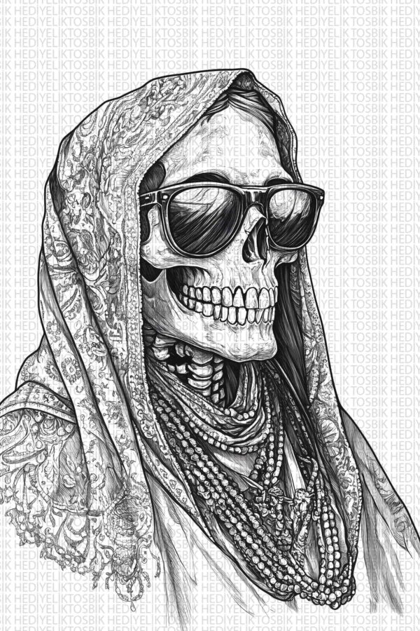 Etnik Ruhlu İskelet – Gotik ve Stil Sahibi Ahşap Poster