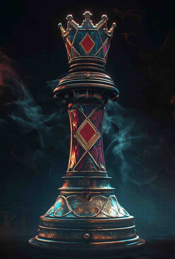 Gotik Satranç Kraliçesi – Fantastik Tarzda Dekoratif Ahşap Poster