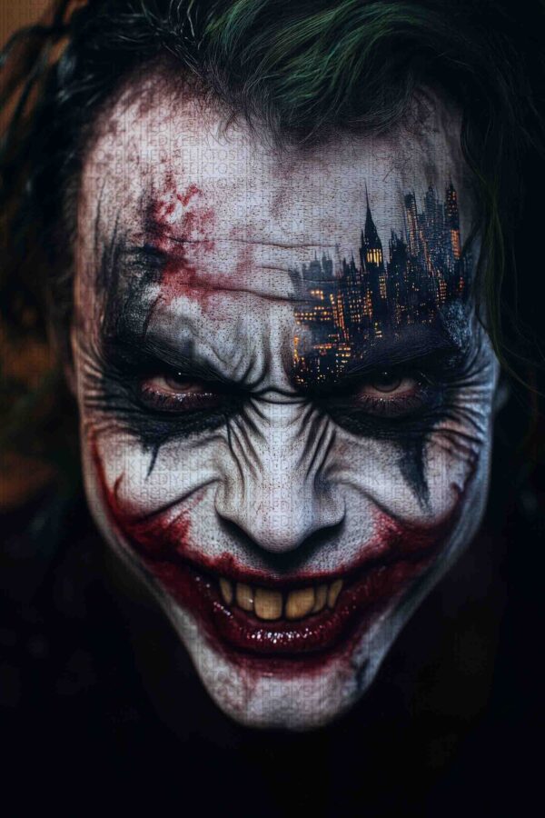 Kaosun Yüzü – Joker Temalı Gerçekçi Ahşap Poster