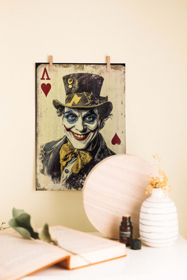 Gotik Joker İskambil Kartı – Retro As Figürlü Poster