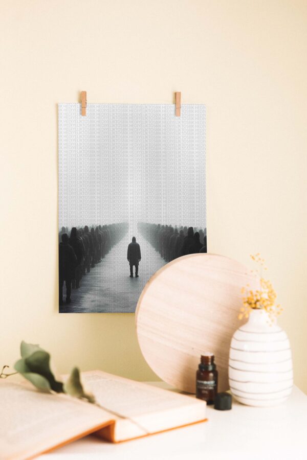 Yalnızlık Koridoru – Minimalist Anlam Yüklü Ahşap Poster