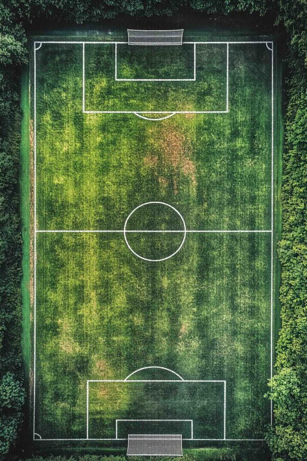 Futbol Sahası – Havadan Görünüm Temalı Dekoratif Ahşap Poster