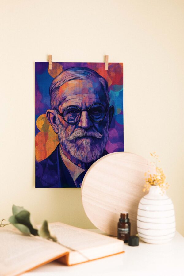 Sigmund Freud Pop Art Portre Ahşap Poster