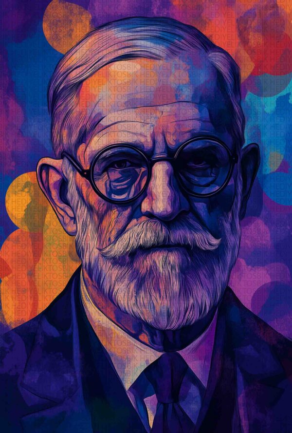 Sigmund Freud Pop Art Portre Ahşap Poster