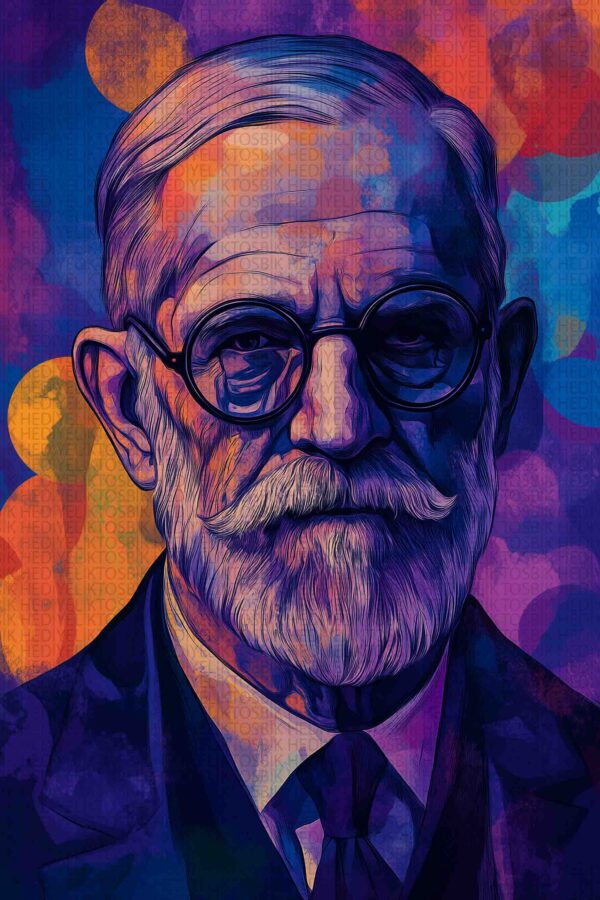 Sigmund Freud Pop Art Portre Ahşap Poster