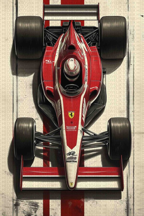Ferrari Formula 1 – Kırmızı Hız Makinesi Ahşap Poster