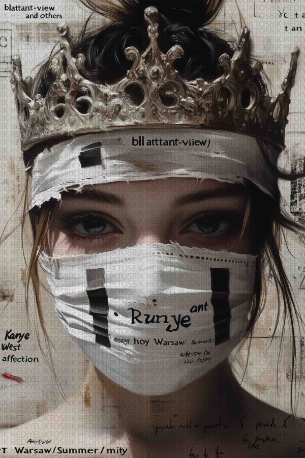 Taç ve Maske – Modern Kraliçenin Direnişi Ahşap Poster