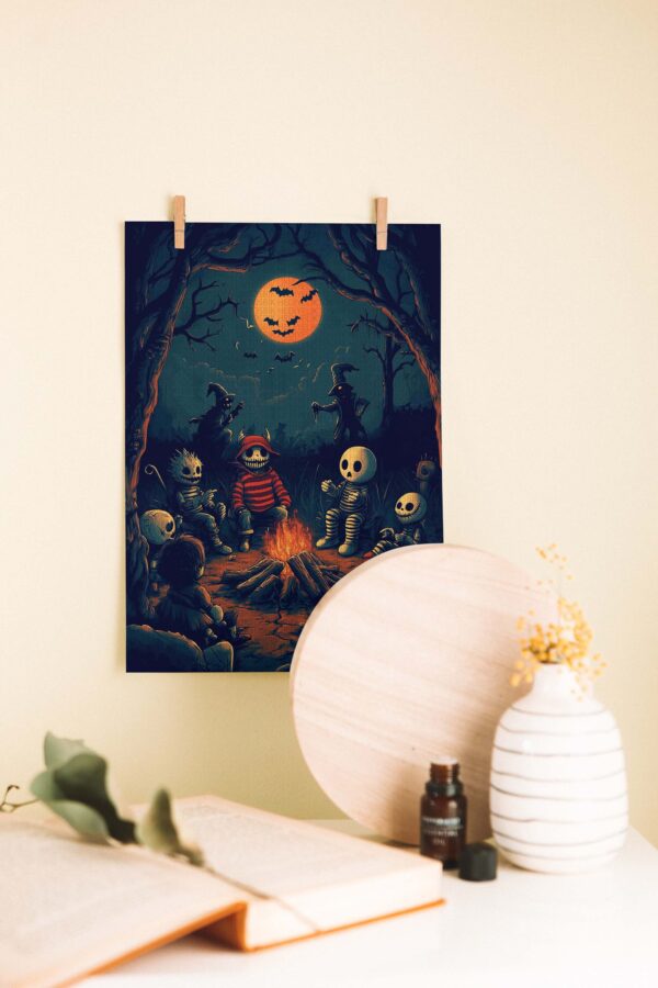 Korku Masalları – Halloween Temalı Ahşap Poster