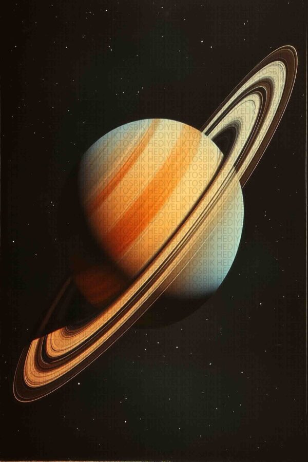 Retro Satürn İllüstrasyonu Ahşap Poster