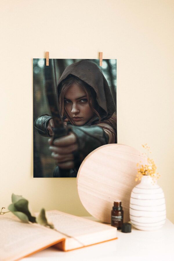 Savaşçı Ruh – Okçu Portresi Dekoratif Ahşap Poster