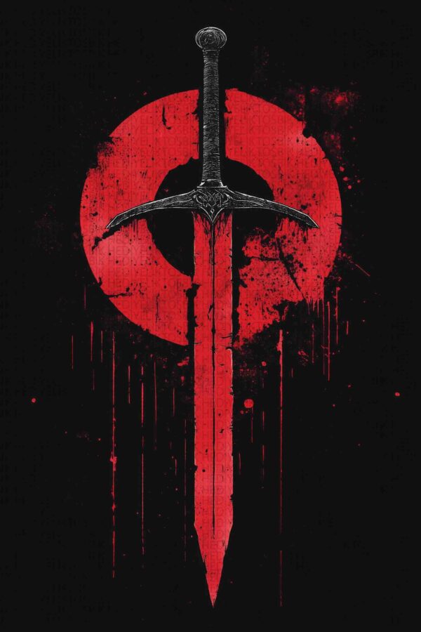 Kanlı Kılıç Minimalist Ahşap Poster