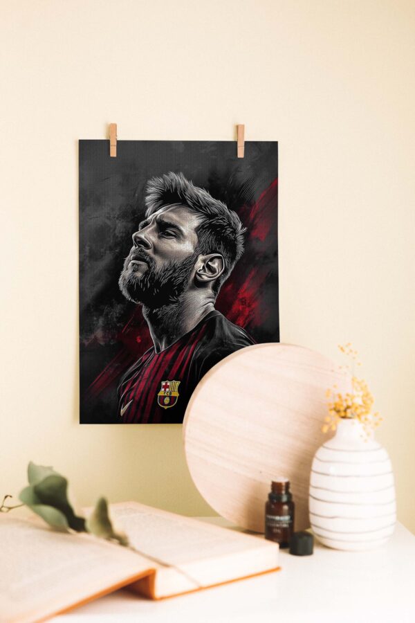 Lionel Messi Barcelona Temalı Ahşap Poster