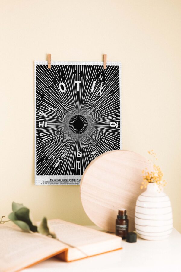 Optik İllüzyon Tipografi Ahşap Poster