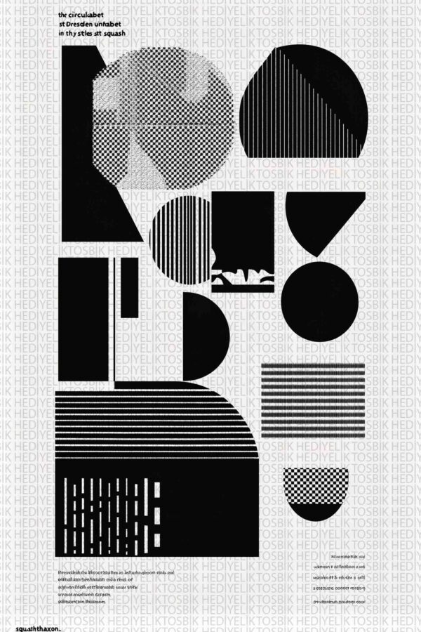 Geometrik Formlar Minimalist Ahşap Poster
