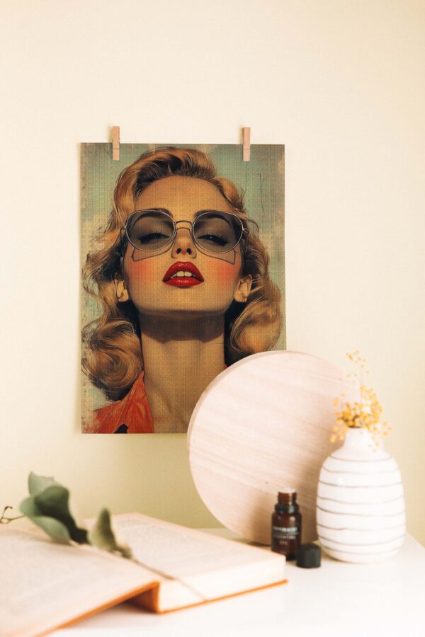 Retro Diva Ahşap Poster