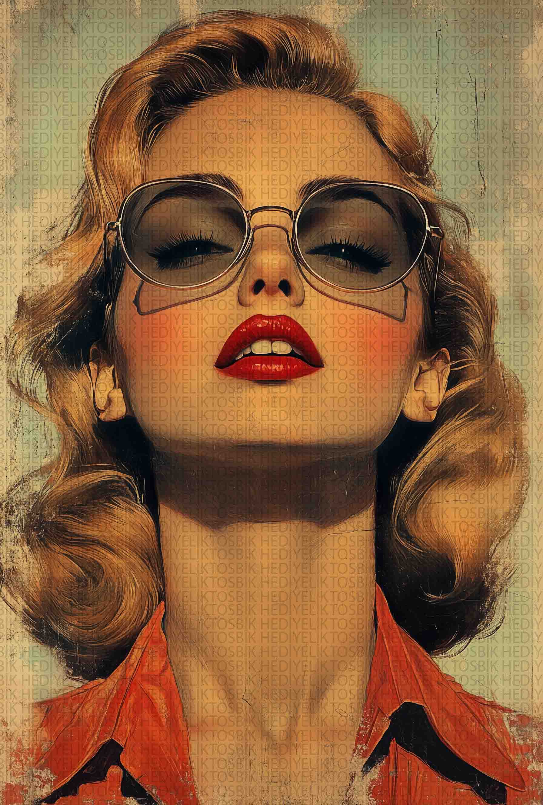 Retro Diva Ahşap Poster