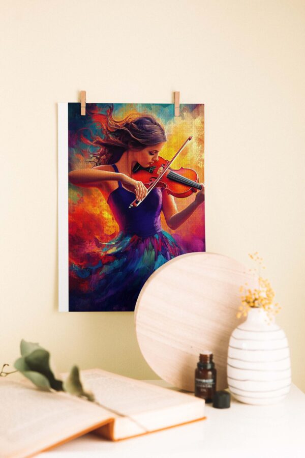 Renklerin Melodisi – Müzik Temalı Ahşap Poster