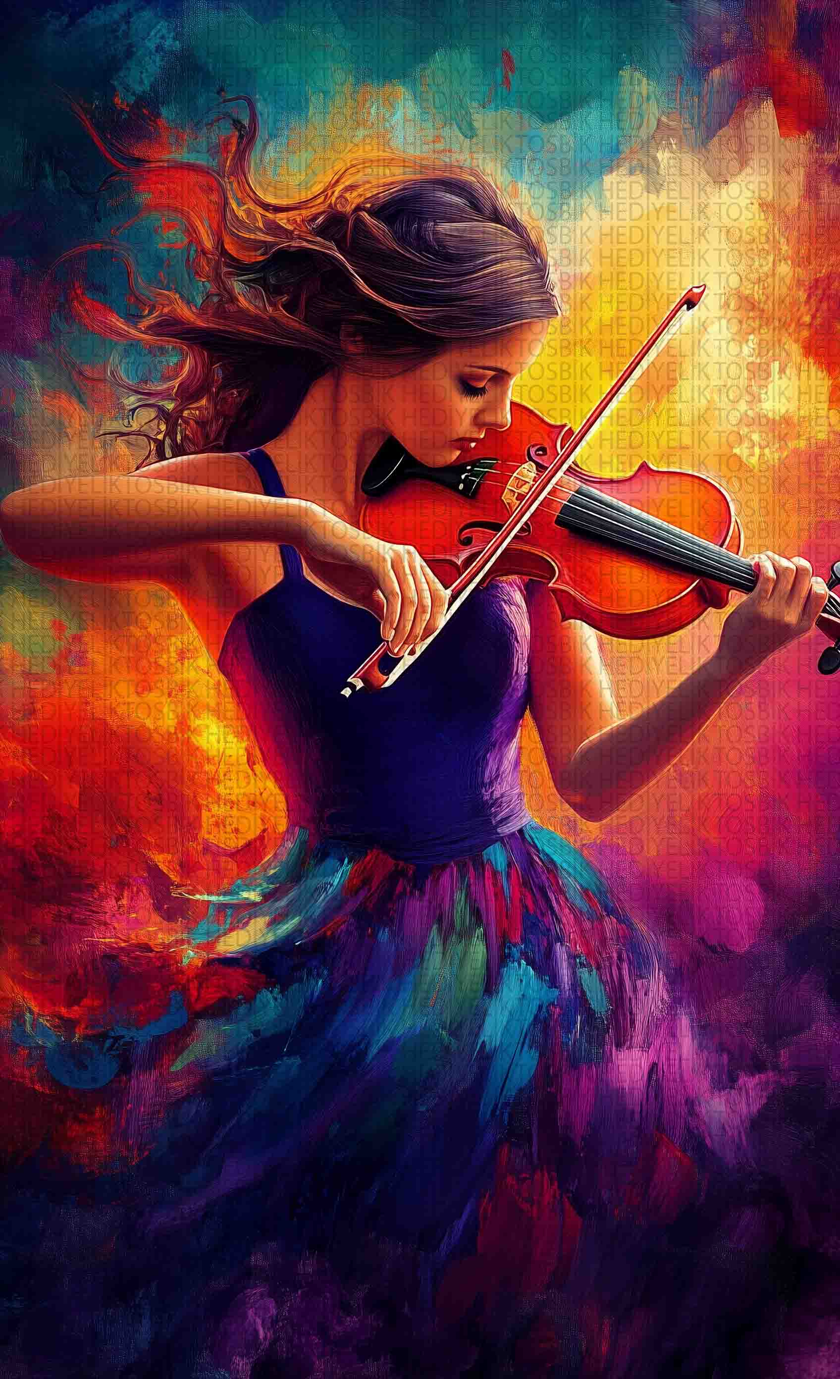 Renklerin Melodisi – Müzik Temalı Ahşap Poster