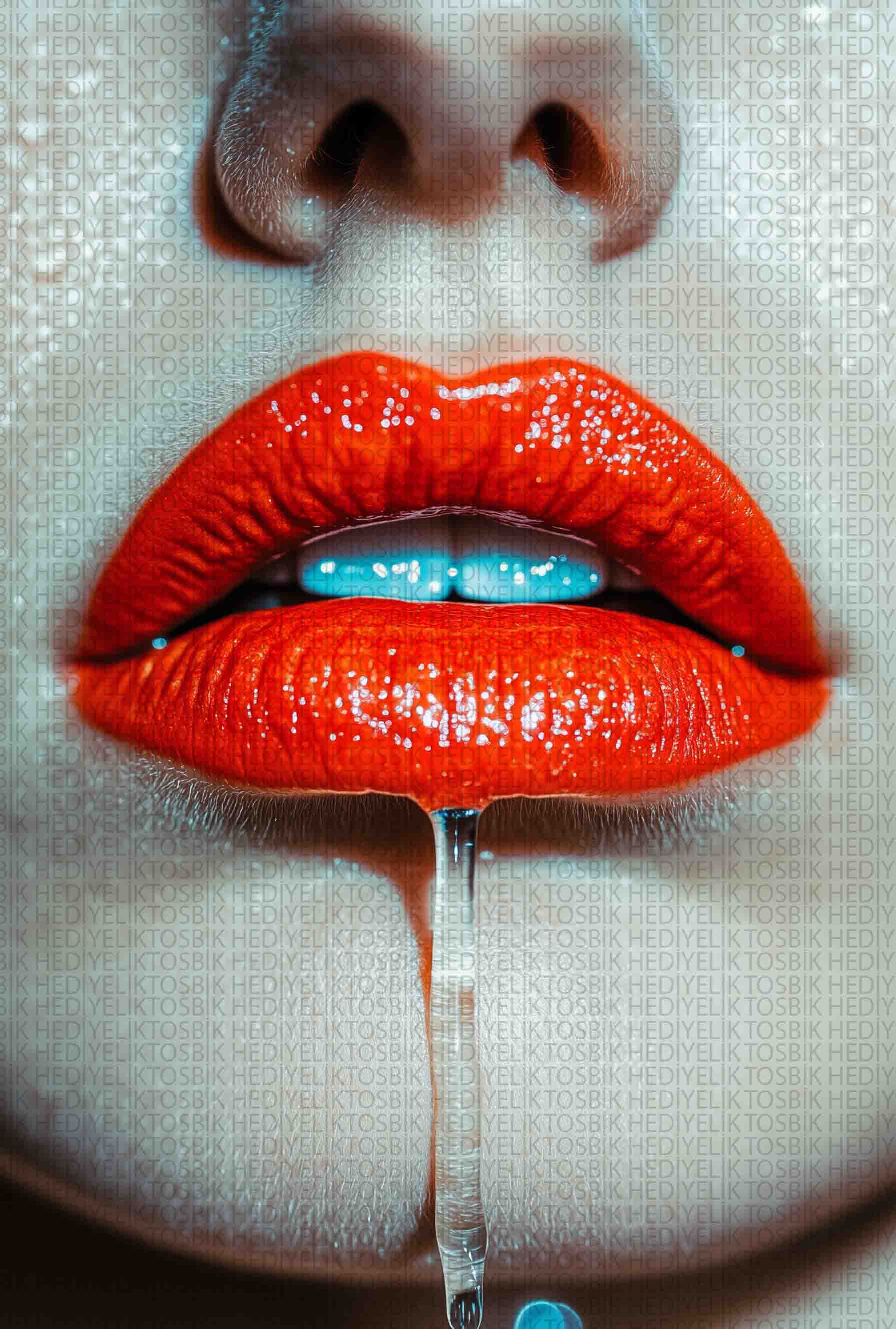 Kırmızı Dokunuş – Modern Ahşap Poster
