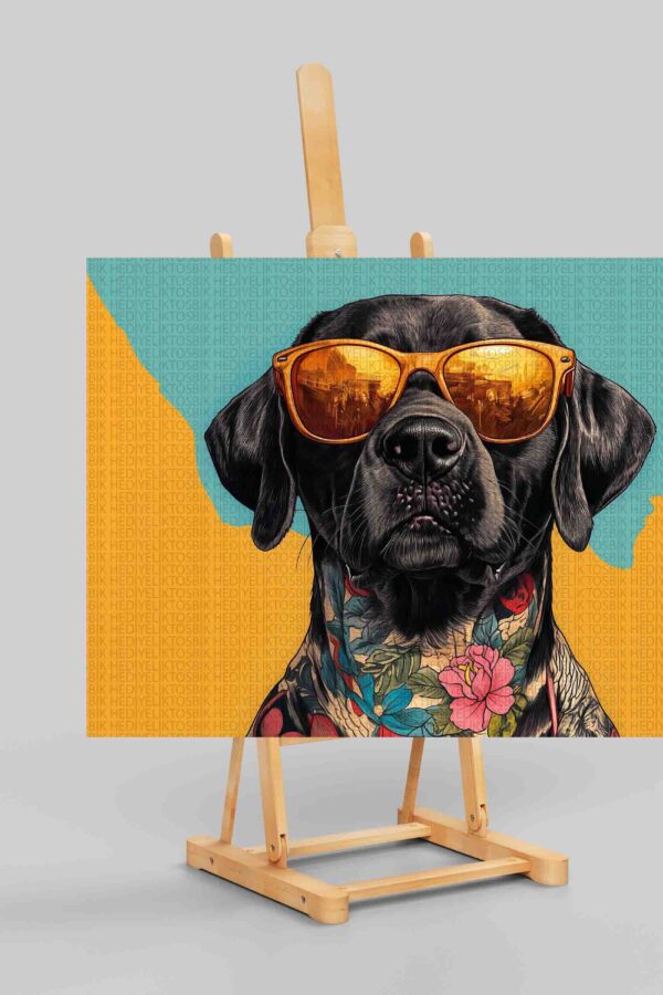 Cool Dövmeli Köpek – Tarz Sahibi Ahşap Poster