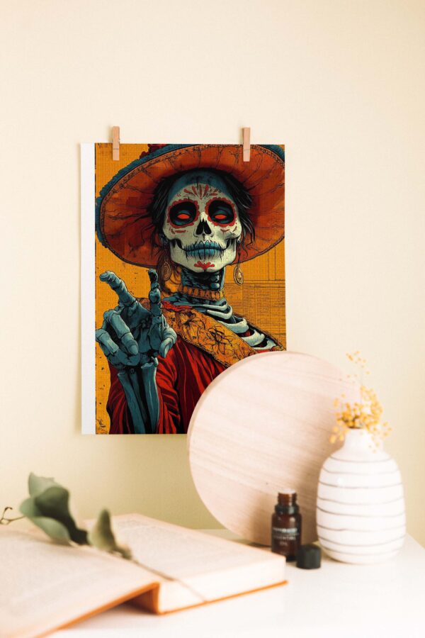 La Catrina – Meksika Ruhları Ahşap Poster