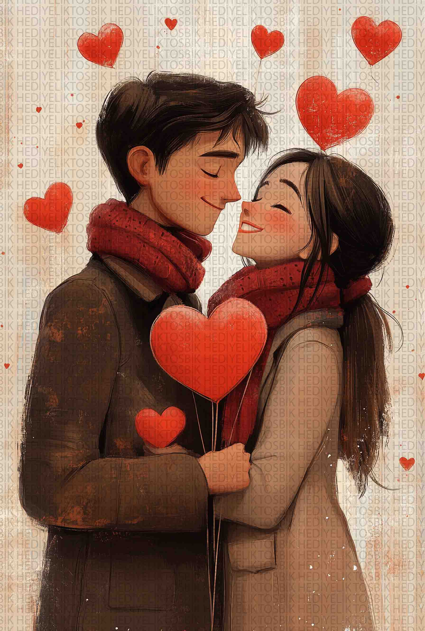 Aşkın Sıcaklığı – Dekoratif Ahşap Poster