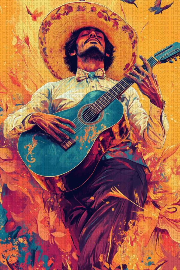 Tutkulu Melodi – Dekoratif Ahşap Poster