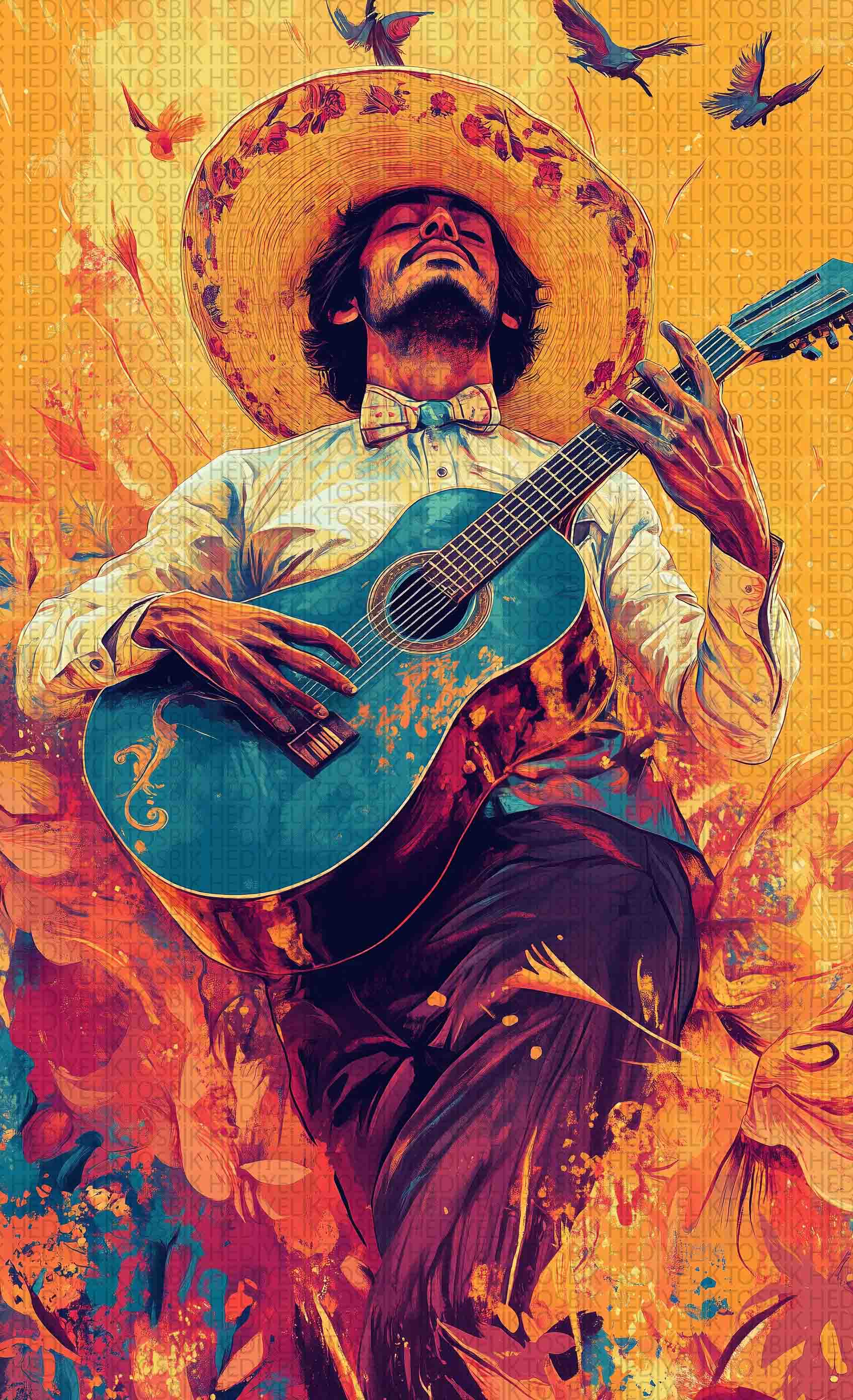 Tutkulu Melodi – Dekoratif Ahşap Poster